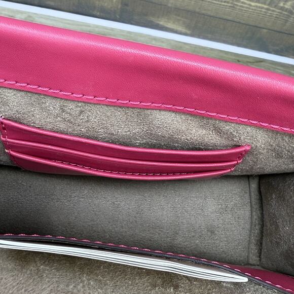 Michael Kors Small Studded Pink Rubin Red Quilted Crossbody Bag Purse - Picture 12 of 12